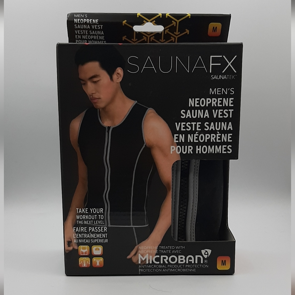 SAUNAFX Men’s Black Neoprene Sauna Vest Lose Water Weight Workout Size M
